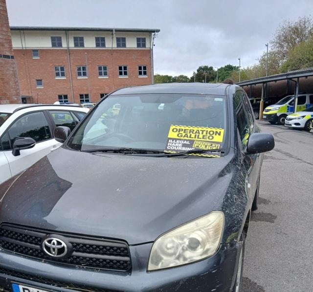 The car seized by police officers
