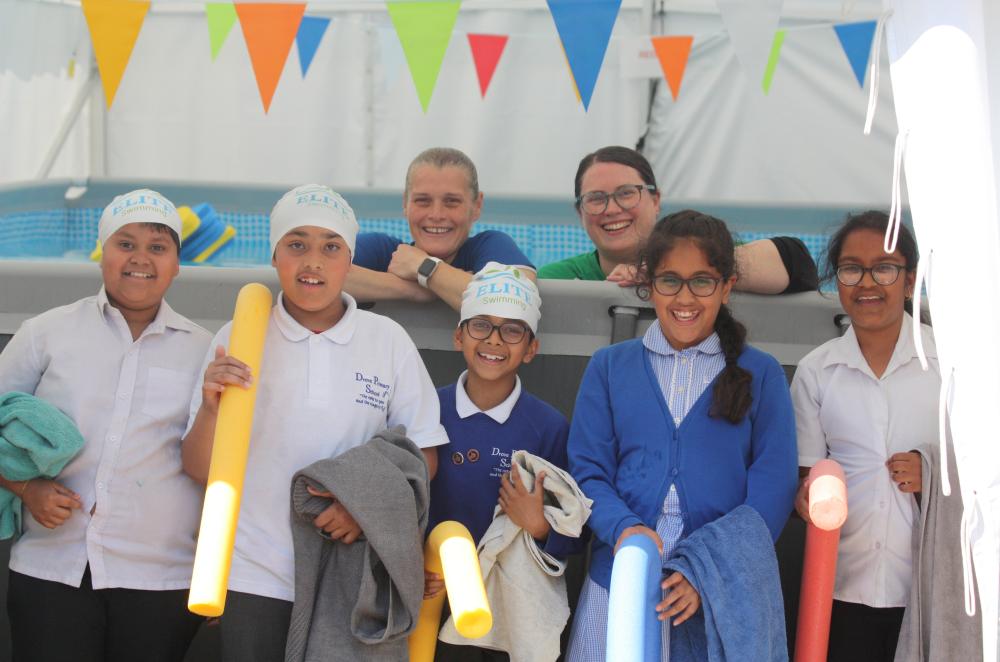 Swindon school offers playground swimming lessons