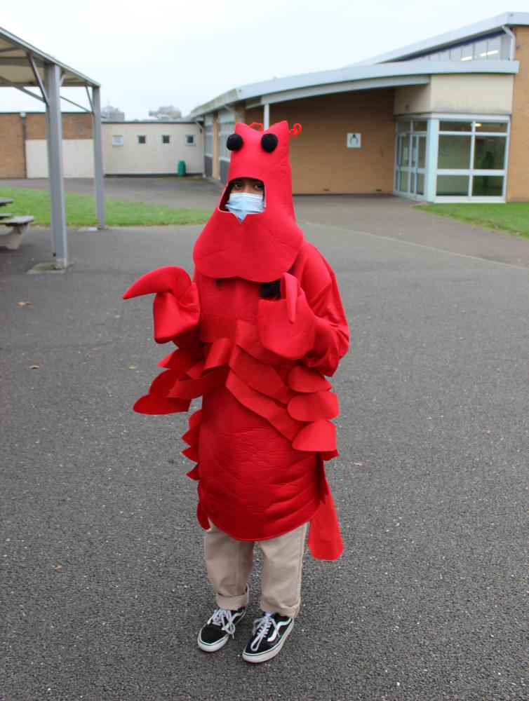 Year 10 student Chrisel dressed as Mr Krabs