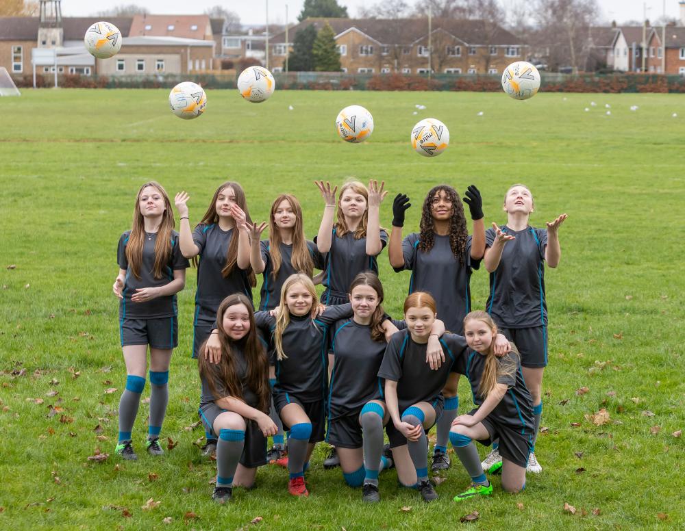 Lawn Manor girls football team celebrate success