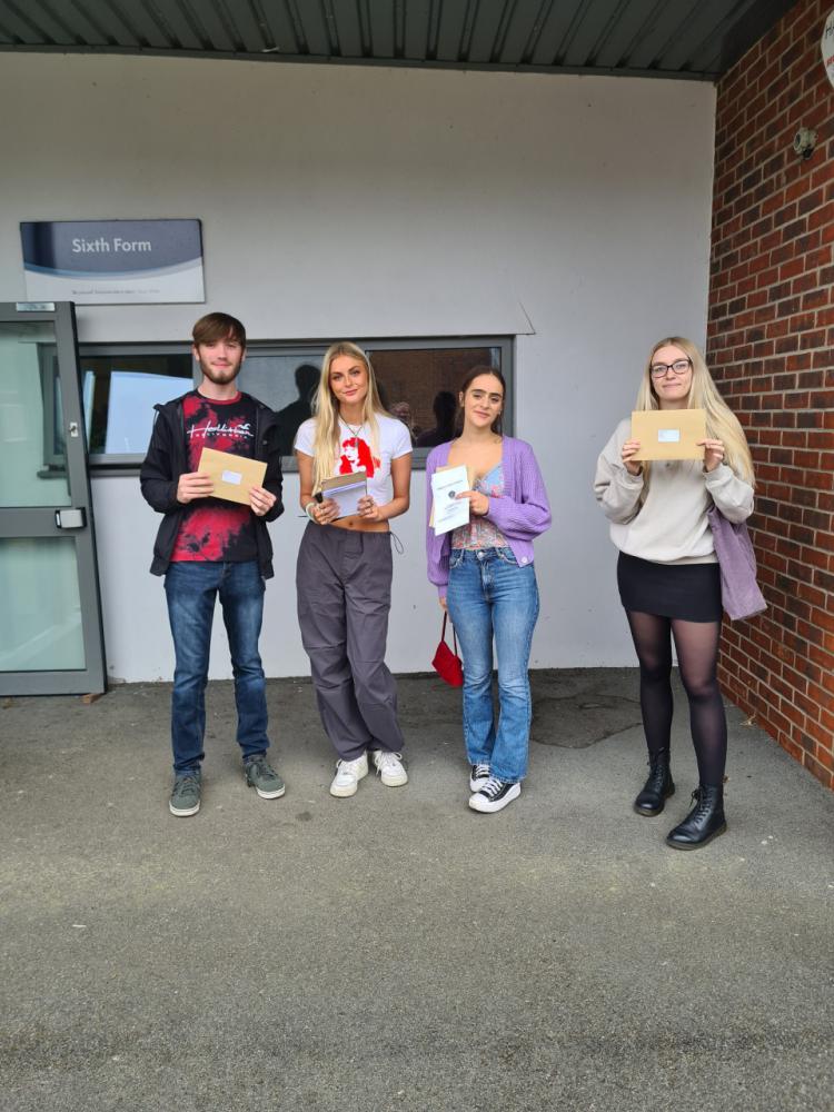 Images of the RWBA Trust students with their results