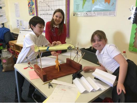Pupils had to build bridge models for squirrels to cross