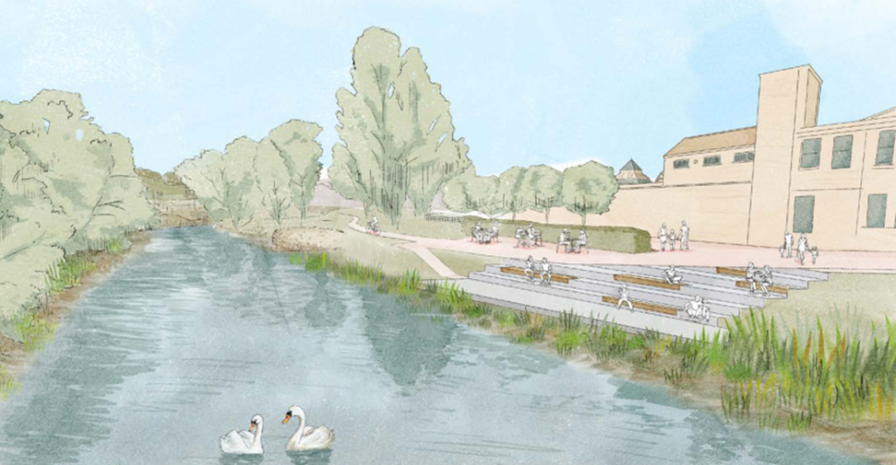 Artist's impression of Chippenham Avon Project flood scheme