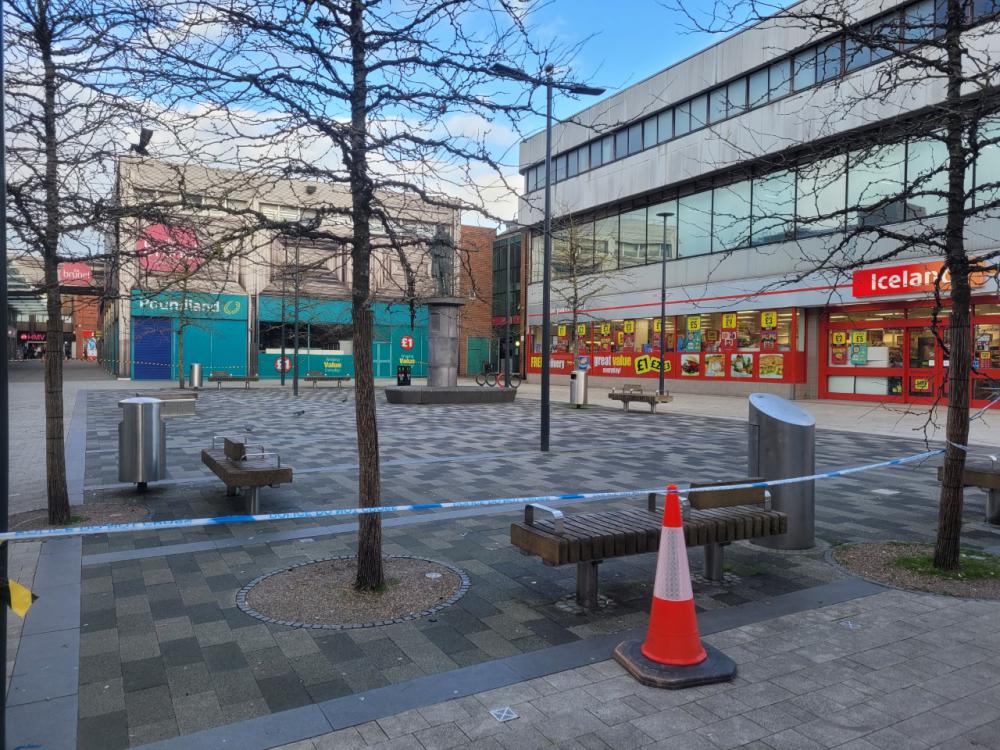 Havelock Square was cordoned off 