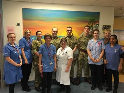 Staff on the Children’s Ward, joined by South Cerney Army 29 Regiment