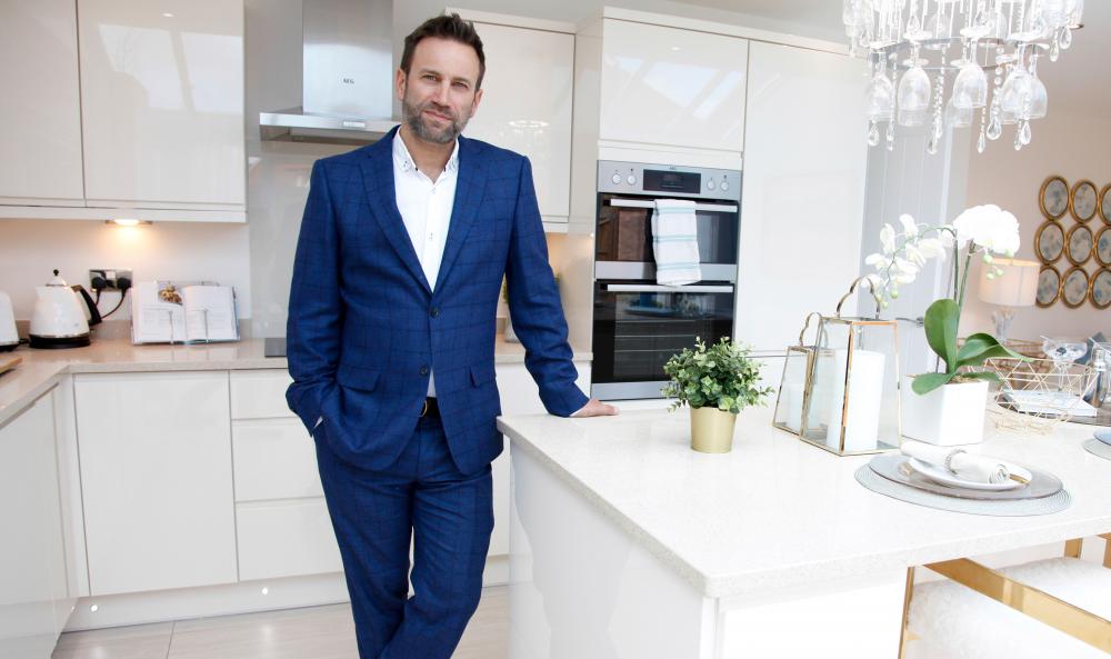 Richard James in a new Bellway home in Tadpole Garden Village. Richard is a well known Swindon and Wiltshire estate agent and key figure in the Switch On To Swindon movement. 