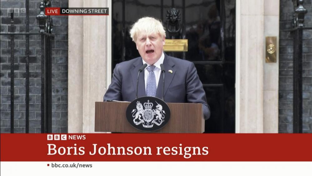 Mr Johnson spoke outside 10 Downing Street