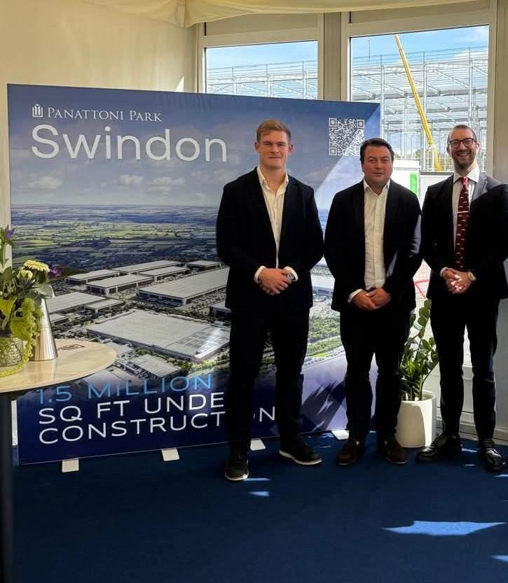 Will Stone MP, right, with Panattoni team members