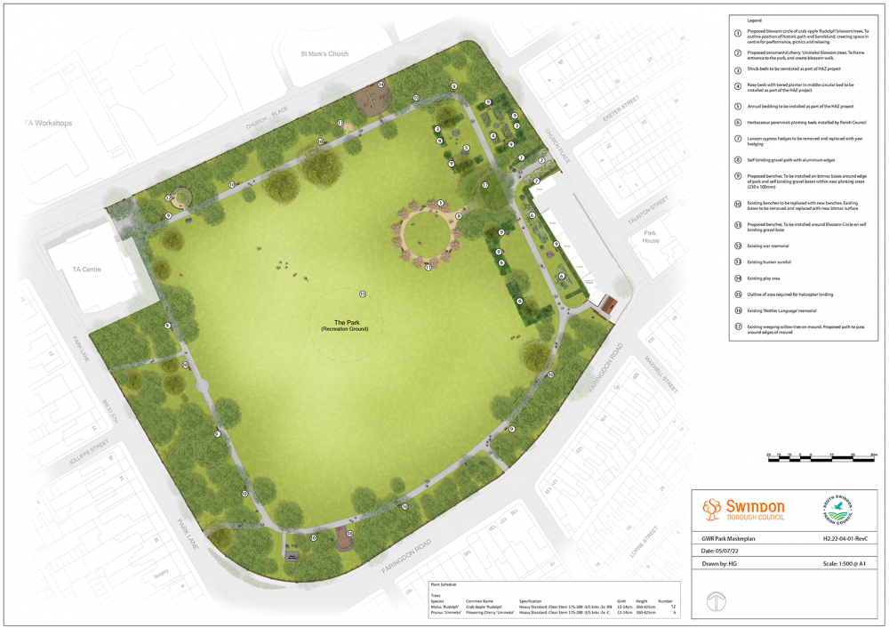A plan of the improved park
