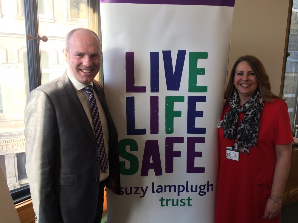 Justin Tomlinson MP with Elaine Pickford, Sian’s mum, in 2018 when they began their campaign