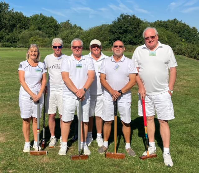 A group photo of the SCC. (L-R): Beverly Briggs, Dave Booth, Martin Briggs, Colin Bailey, Steve Hares, Clive Smith (Captain)