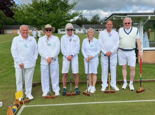 The Swindon Croquet Club (L-R) Colin Bailey, Martin Briggs, Dave Booth, Beverly Briggs, Terry Clements, Clive Smith (Captain)