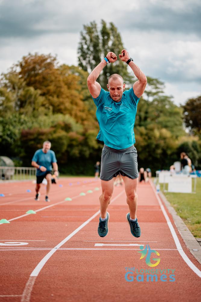 Tim Howe taking part in the Longevity Games