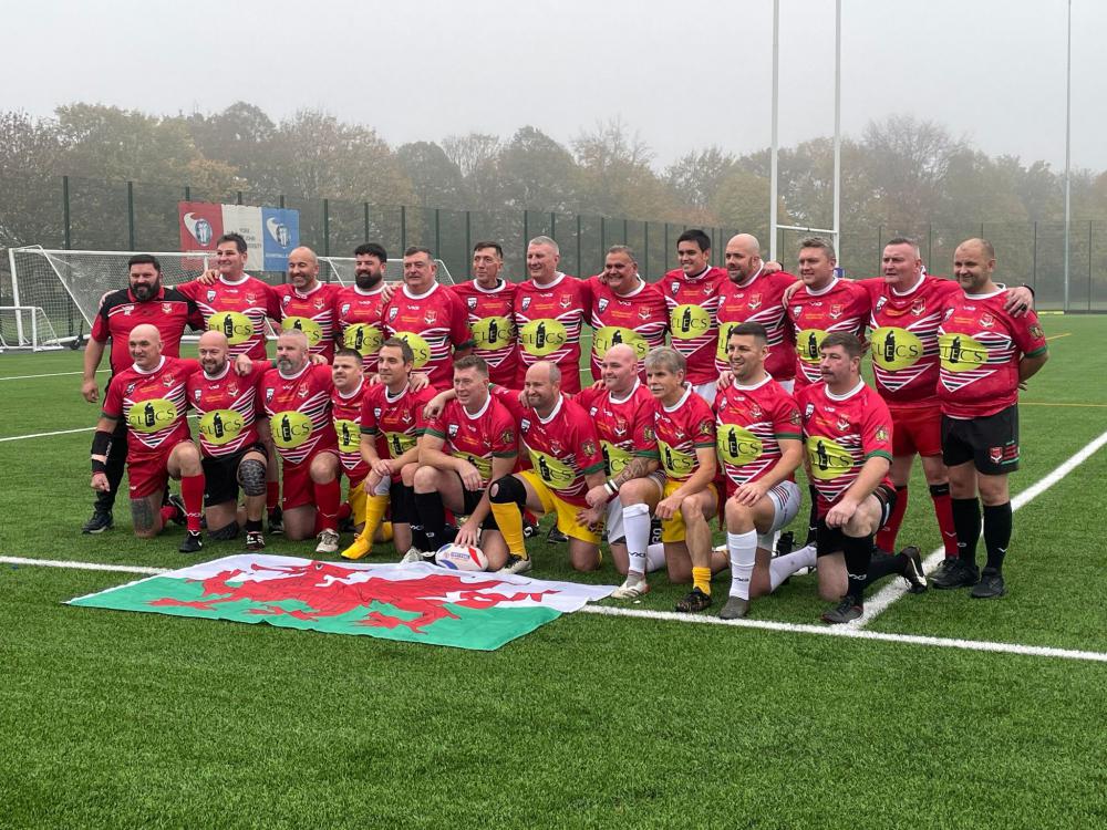 A group photo of the Wales RL Masters squad