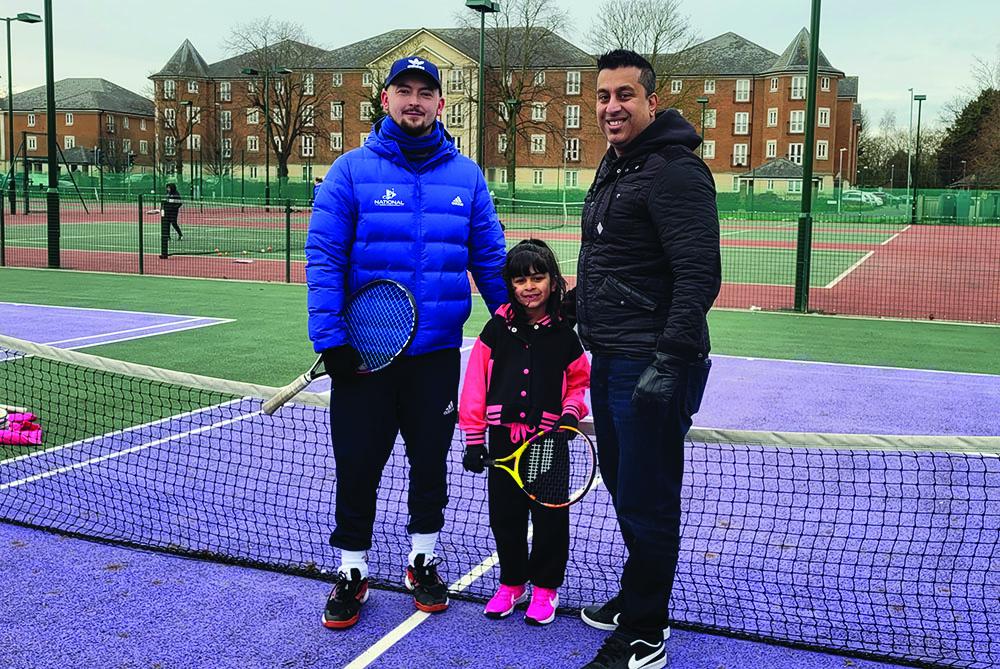 Akayna with dad Hanif, right and coach Craig Loxton