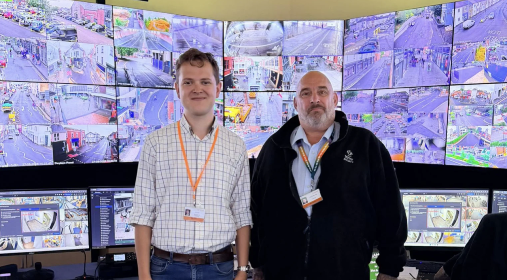 Cllr Matt Hinton, Swindon Borough Council’s Cabinet Member for Community Engagement, Safety and Services, and Mark Stratford, the council's Security and CCTV Manager