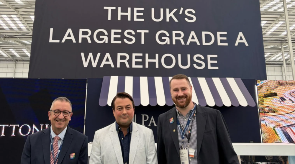 From left: Council Leader Cllr Gary Sumner, James Watson, Panattoni’s Head of Development: Southern England & London, and Andrew Wells, the council’s Head of Inward Investment