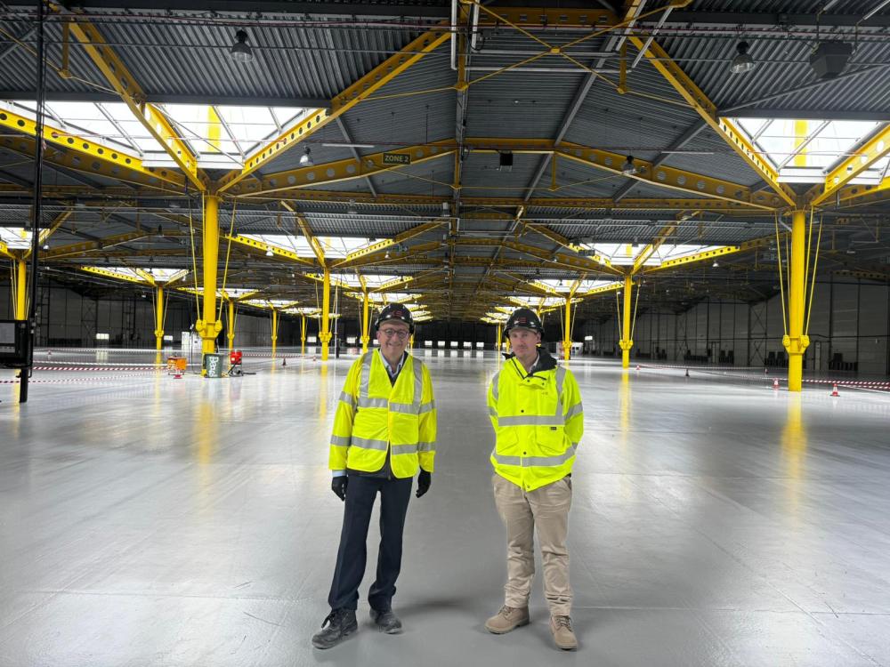 Council leader Cllr Gary Sumner, left, with Scott McClelland, TEKEVER’s Deputy Director, inside the company’s facility at the Spectrum building in West Swindon