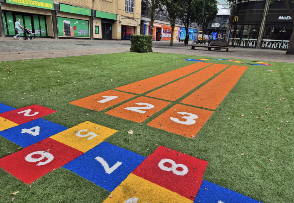 The large open space in the heart of the town centre