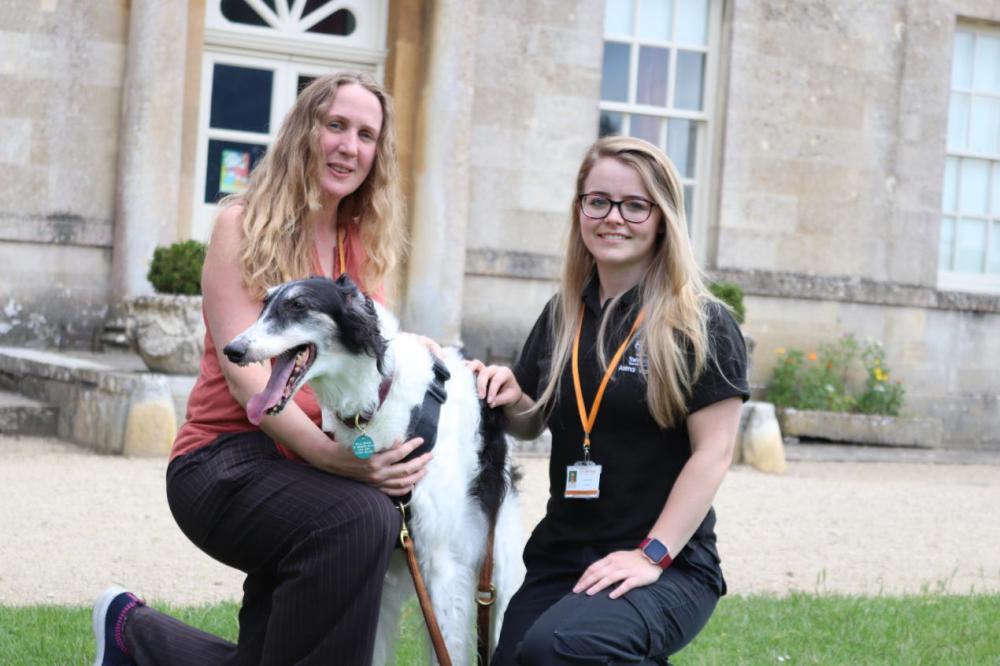 Council officers Alison Waine and Jordan McEwan with dog Mila