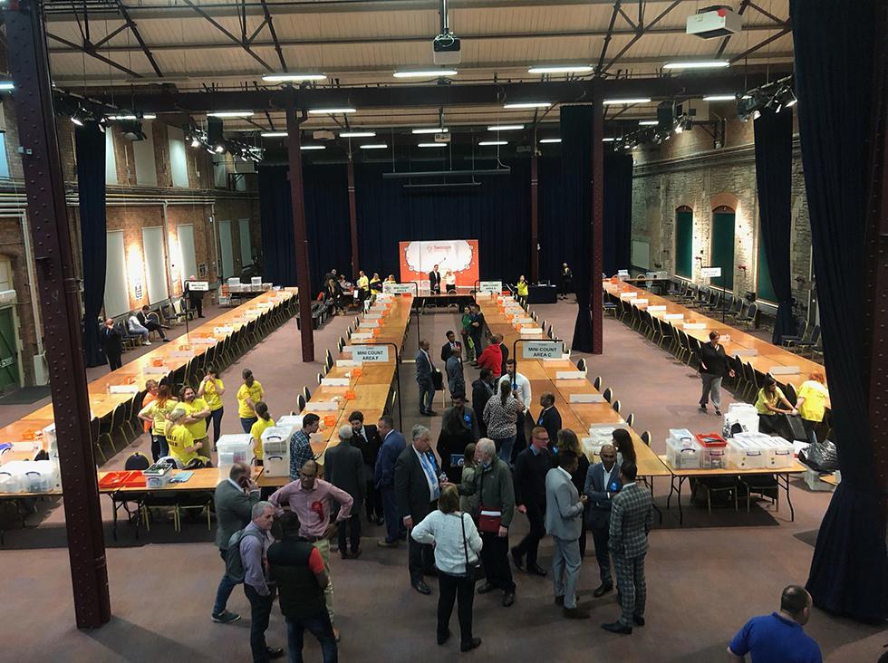 Swindon's election count under way