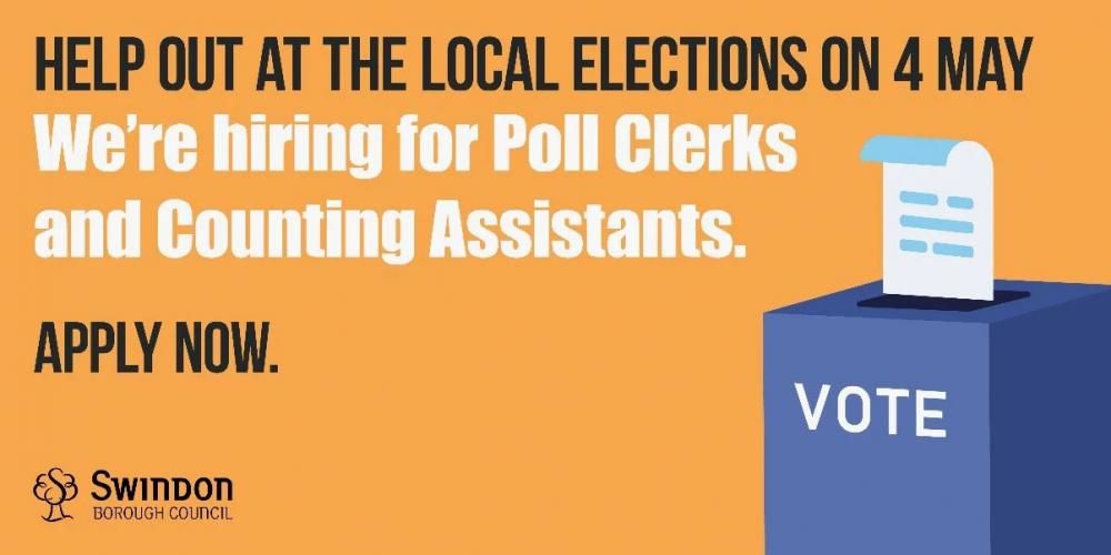 Swindon Borough Council currently hiring Poll Clerks