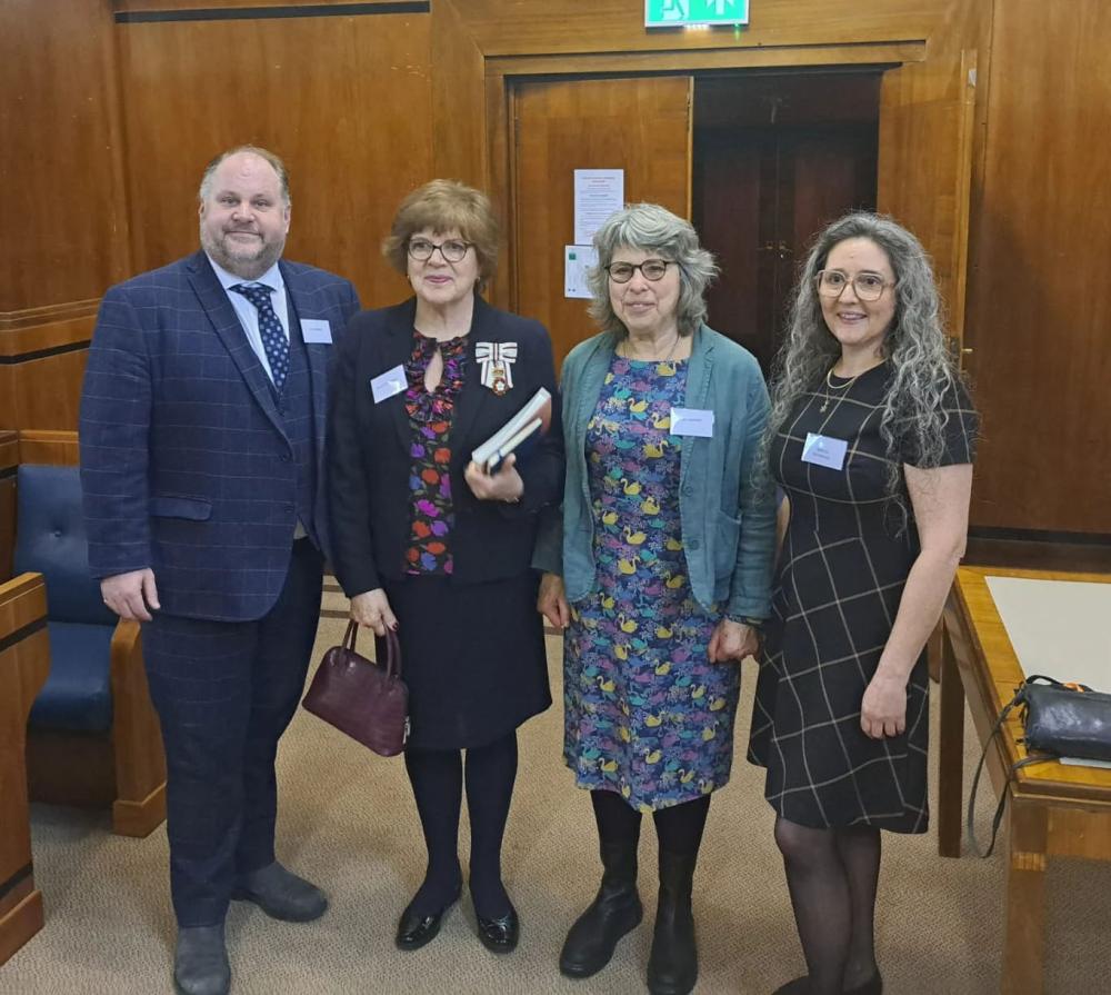 From left: Swindon Borough Council Leader Cllr Jim Robbins, Lord Lieutenant of Wiltshire Mrs Sarah Rose Troughton, Friends of Museum and Art Swindon chair Linda Kasmaty and Cllr Marina Strinkovsky, the council’s Cabinet Member for Arts, Culture and Heritage
