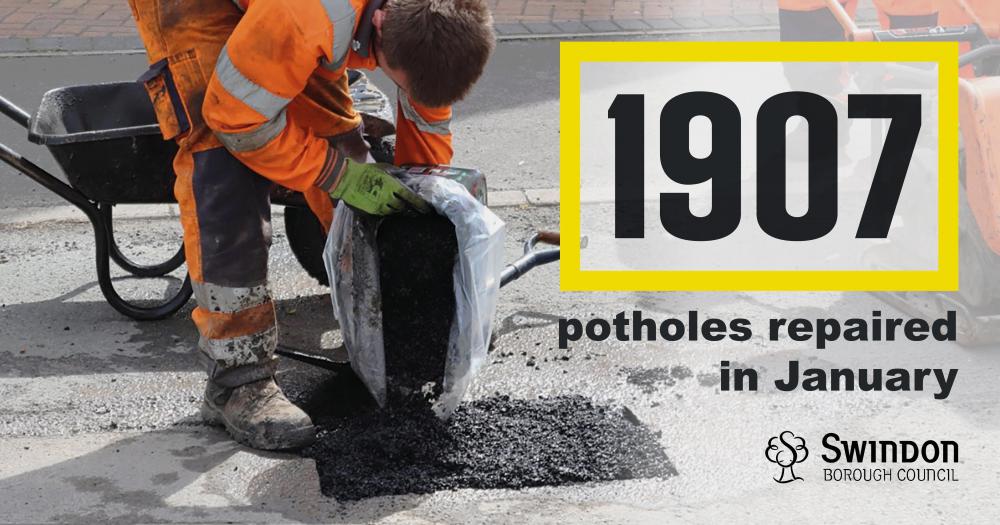 Council reports 1,907 potholes were repaired last month