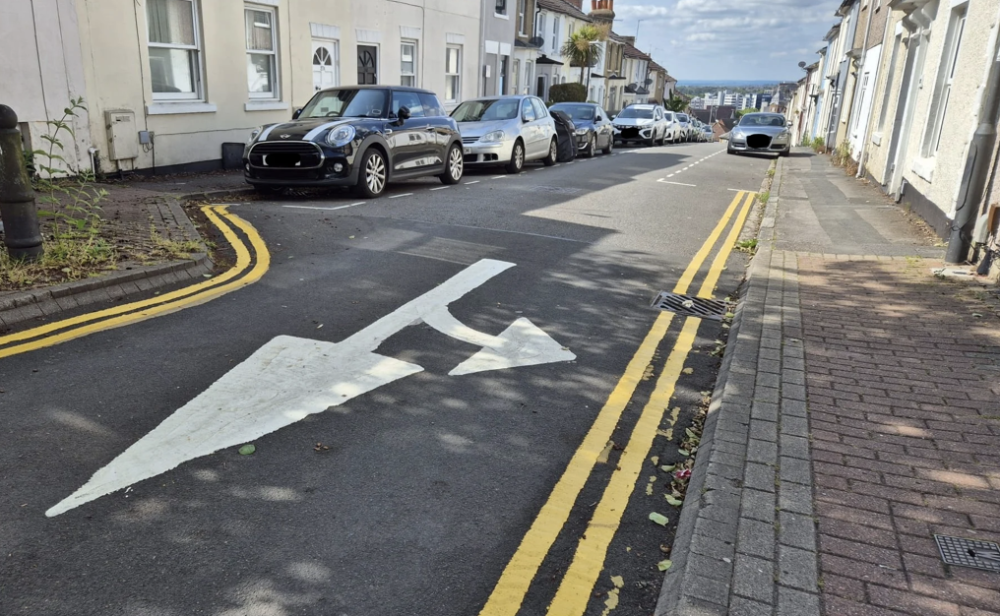 Recent road marking work in Old Town