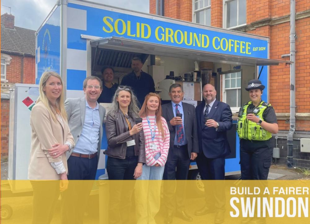 Melissa Smith, Swindon Youth Justice Service, Andy Malcolm, SMASH CEO, Councillor Emma Bushell, Deputy Leader of the Council and Cabinet Member for Organisational Oversight, Rowan Kikke, Lead for Innovation and Collaboration at SMASH Youth Project, Police and Crime Commissioner for Wiltshire and Swindon, Philip Wilkinson, Councillor Jim Robbins, Leader of the Council, Jess, Swindon Central South Police