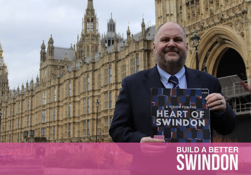 Leader of the council Cllr Jim Robbins took the Vision for the Heart of Swindon to Westminster