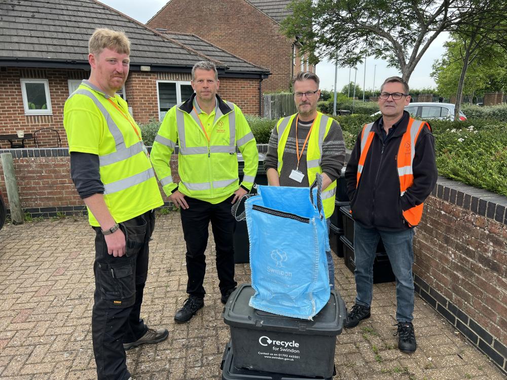 Cllr Chris Watts with the waste & recycling team