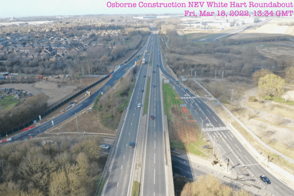 the new White Hart northbound slip road onto the A419 is scheduled to open next week