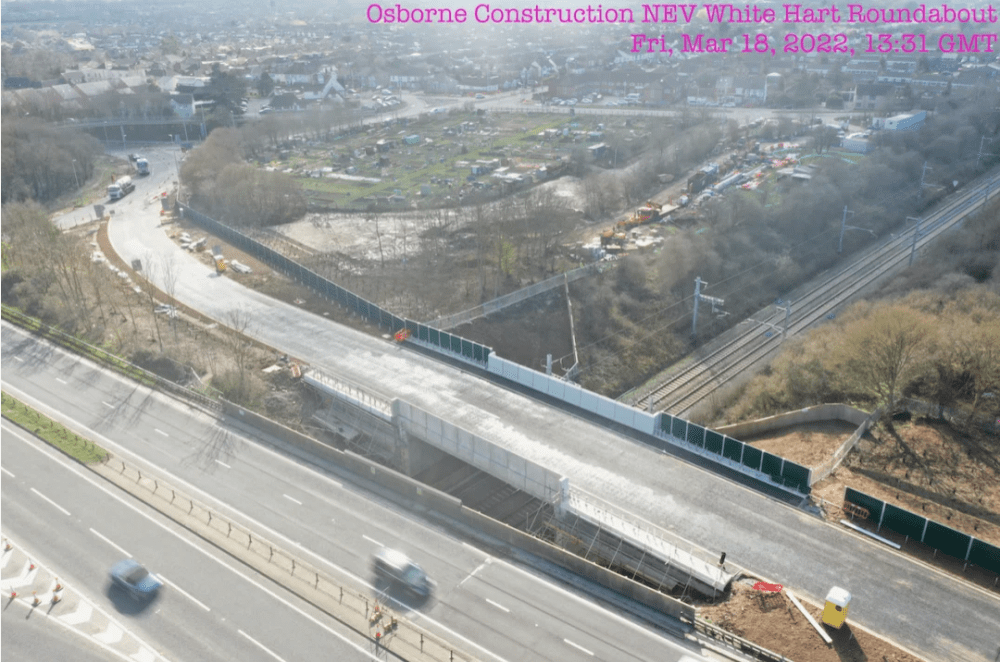 the new White Hart northbound slip road onto the A419 is scheduled to open next week
