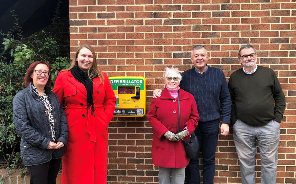 Holy Trinity Church, Shaw with (from left:  Emma Middleton – Richard James Estate Agents, West Swindon Parish Cllr Rose Llewellyn, Cllr Trish Philpot, Barrie Brocks – Richard James Estate Agents and Cllr Graham Philpot