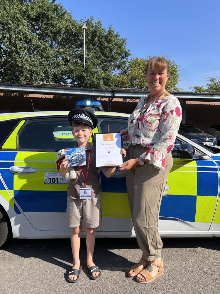 Eli was presented with his award by Assistant Chief Constable Deb Smith