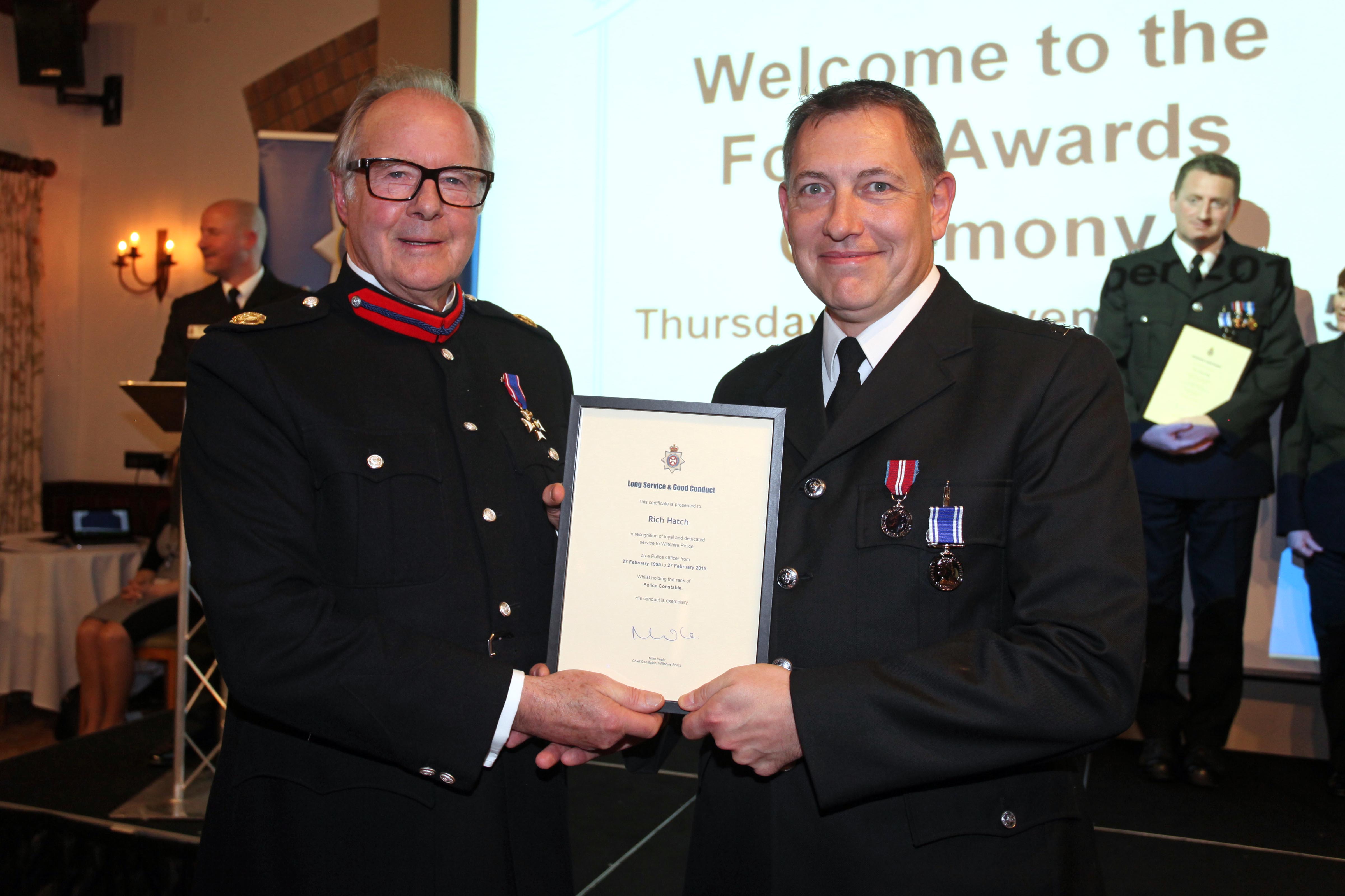 PC Richard Hatch, right, has been decorated for his long service