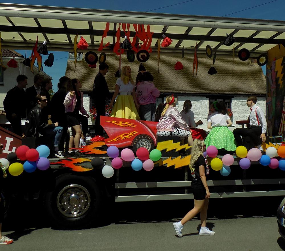 The Ridgeway School's float was Grease themed this year, as they will be performing this musical this summer (all image credit - LMD Photography)