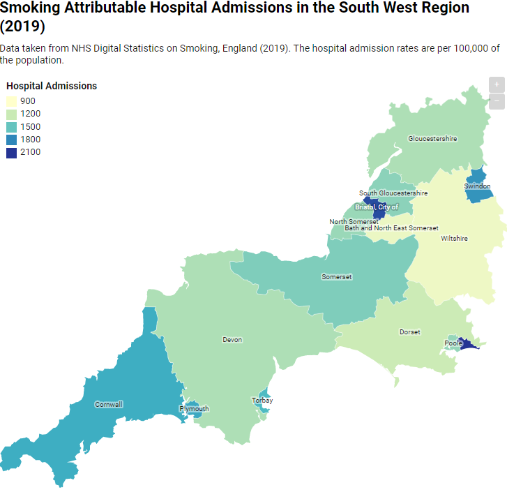 Smoking attributable hospital admissions in the South West region