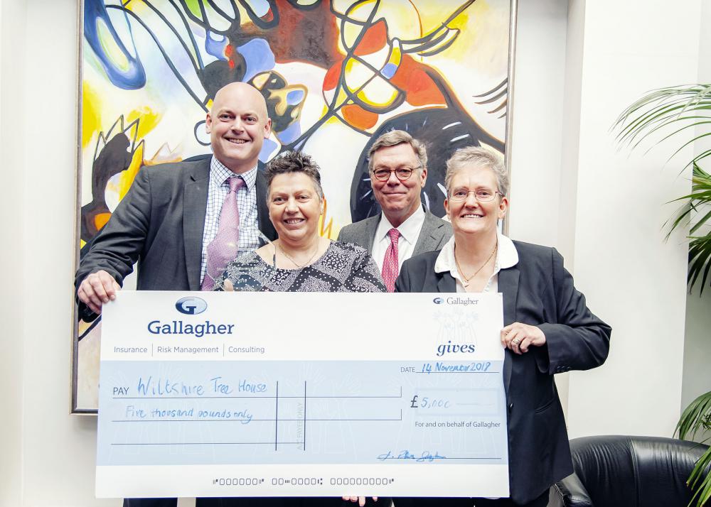 (L-R) Mark Holmes, Mandy Archer, Pat Gallagher (Chairman and CEO of Gallagher) and Amanda McConaghy